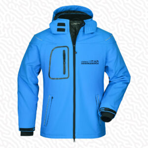 Winter Softshell Jacke mit Kapuze für Herren - Tierschutz Siebengebirge - mit Druck in vielen verschiedenen Farben